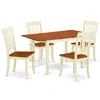 East West Furniture Dining Room Set Buttermilk & Cherry, Noda5-bmk-w