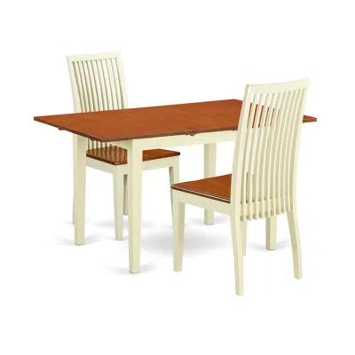East West Furniture Dining Room Set Buttermilk & Cherry, Noip3-bmk-w In Multi