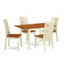 East West Furniture Dining Room Set Buttermilk & Cherry, Noip5-bmk-w In Brown