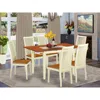 East West Furniture Dining Room Set Buttermilk & Cherry, Noip7-bmk-w