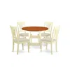 East West Furniture Dining Room Set Buttermilk & Cherry, Supl5-bmk-c