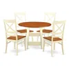 East West Furniture Dining Room Set Buttermilk & Cherry, Suqu5-bmk-w