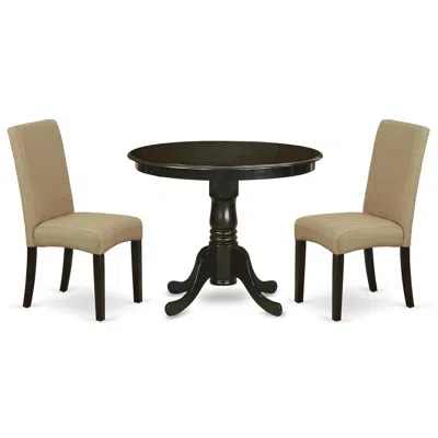 East West Furniture Dining Room Set Cappuccino, Andr3-cap-03