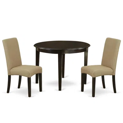 East West Furniture Dining Room Set Cappuccino, Bodr3-cap-03 In Multi