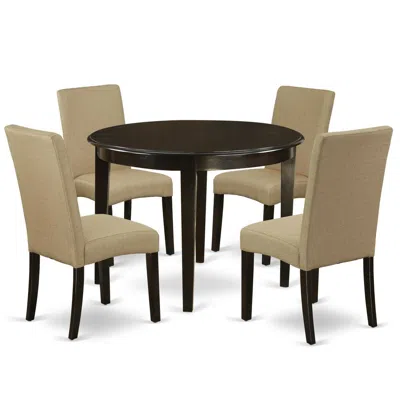 East West Furniture Dining Room Set Cappuccino, Bodr5-cap-03 In Multi