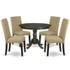 East West Furniture Dining Room Set Cappuccino, Hldr5-cap-03