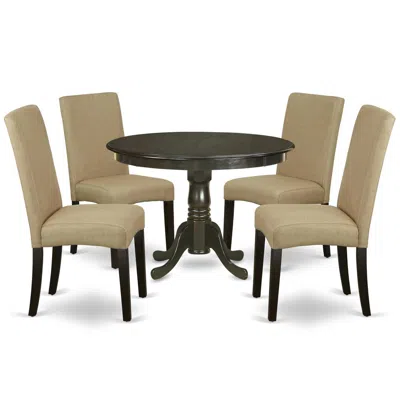 East West Furniture Dining Room Set Cappuccino, Hldr5-cap-03 In Green