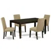 East West Furniture Dining Room Set Cappuccino, Lydr5-cap-03