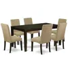 East West Furniture Dining Room Set Cappuccino, Lydr7-cap-03 In Brown