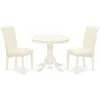 East West Furniture Dining Room Set Linen White, Anba3-lwh-01