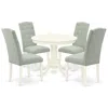 East West Furniture Dining Room Set Linen White, Ance5-lwh-15