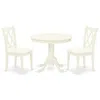 East West Furniture Dining Room Set Linen White, Ancl3-lwh-c