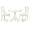 East West Furniture Dining Room Set Linen White, Ancl3-lwh-w