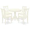 East West Furniture Dining Room Set Linen White, Ancl5-lwh-w