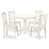 East West Furniture Dining Room Set Linen White, Ancl5-lwh-w