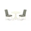 East West Furniture Dining Room Set Linen White, Anel3-lwh-07