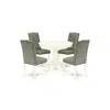 East West Furniture Dining Room Set Linen White, Anel5-lwh-07