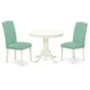 East West Furniture Dining Room Set Linen White, Anen3-lwh-57