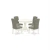 East West Furniture Dining Room Set Linen White, Anen5-lwh-06