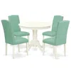 East West Furniture Dining Room Set Linen White, Anen5-lwh-57