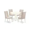 East West Furniture Dining Room Set Linen White, Anfl5-lwh-01