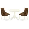 East West Furniture Dining Room Set Linen White, Anfr3-lwh-18