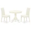 East West Furniture Dining Room Set Linen White, Anip3-lwh-c