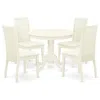 East West Furniture Dining Room Set Linen White, Anip5-lwh-c
