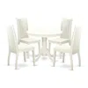 East West Furniture Dining Room Set Linen White, Anip5-lwh-w