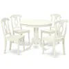 East West Furniture Dining Room Set Linen White, Anke5-lwh-w