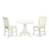 East West Furniture Dining Room Set Linen White, Anno3-lwh-w