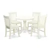 East West Furniture Dining Room Set Linen White, Anno5-lwh-w