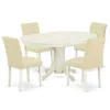East West Furniture Dining Room Set Linen White, Avab5-lwh-64 In Neutral
