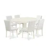 East West Furniture Dining Room Set Linen White, Avab7-lwh-64 In White