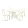 East West Furniture Dining Room Set Linen White, Avad5-lwh-lc