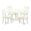 East West Furniture Dining Room Set Linen White, Avbo5-lwh-lc In White