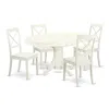 East West Furniture Dining Room Set Linen White, Avbo5-lwh-w In White