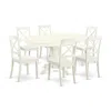 East West Furniture Dining Room Set Linen White, Avbo7-lwh-w In White