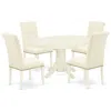 East West Furniture Dining Room Set Linen White, Avbr5-lwh-02 In Neutral