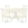 East West Furniture Dining Room Set Linen White, Avcl5-lwh-c In White