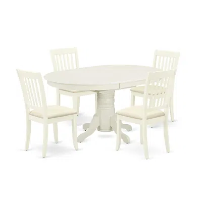 East West Furniture Dining Room Set Linen White, Avda5-lwh-c In Neutral