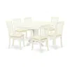 East West Furniture Dining Room Set Linen White, Avda7-lwh-c In White