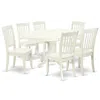 East West Furniture Dining Room Set Linen White, Avda7-lwh-w In White
