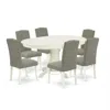 East West Furniture Dining Room Set Linen White, Aven7-lwh-06 In Gray