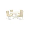 East West Furniture Dining Room Set Linen White, Avfl5-lwh-01 In Neutral