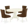East West Furniture Dining Room Set Linen White, Avfr5-lwh-18