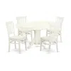 East West Furniture Dining Room Set Linen White, Avgr5-lwh-w In White