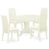 East West Furniture Dining Room Set Linen White, Avip5-lwh-c In White