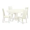 East West Furniture Dining Room Set Linen White, Avip5-lwh-w