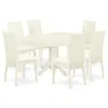 East West Furniture Dining Room Set Linen White, Avip7-lwh-c In White